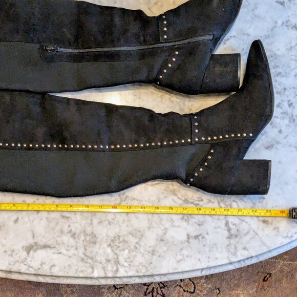 Seven Dials Black Faux Suede Over-the-Knee Boots Size 10M - Picture 8 of 9